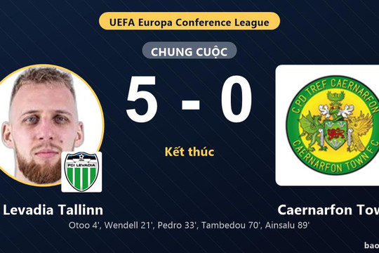 FC Levadia Tallinn 5-0 Caernarfon Town: FC Levadia Tallinn giành chiến thắng