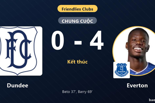 Dundee 0-4 Everton: Everton giành chiến thắng