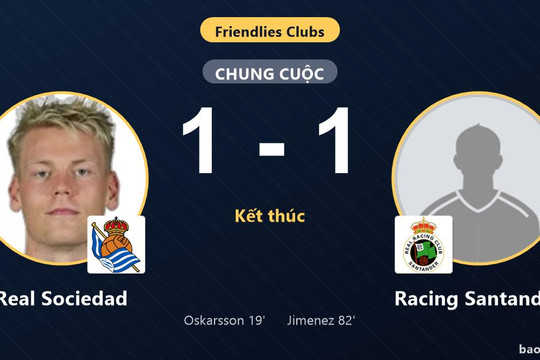 Real Sociedad 1-1 Racing Santander: Hai đội chia điểm