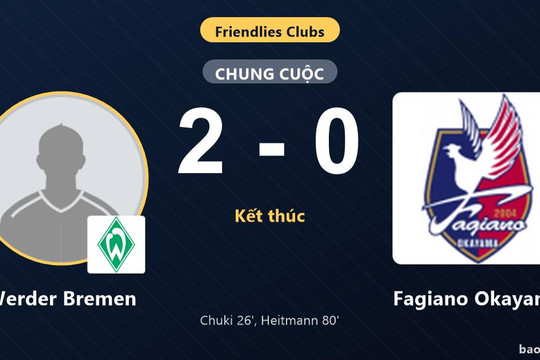 Werder Bremen 2-0 Fagiano Okayama: Werder Bremen giành chiến thắng