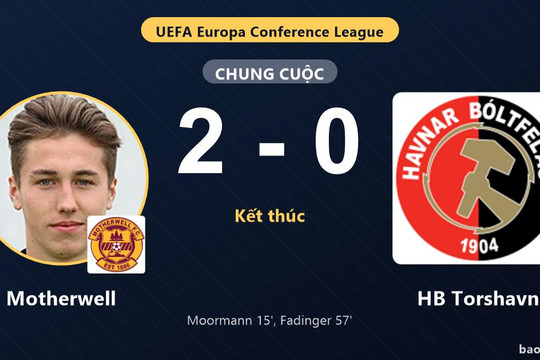 Motherwell 2-0 HB Torshavn: Motherwell giành chiến thắng