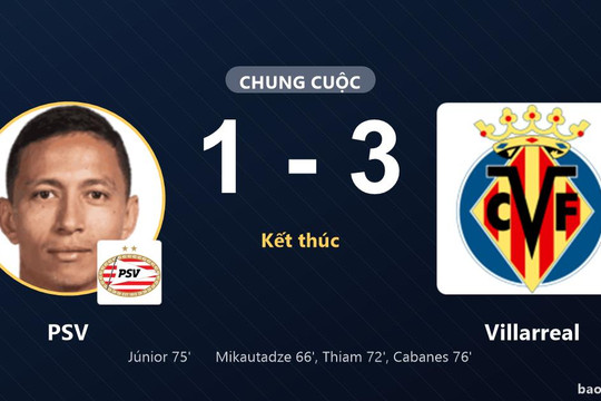 PSV 1-3 Villarreal: Villarreal giành chiến thắng