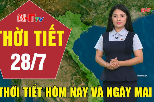 Dự báo thời tiết Hà Tĩnh đêm 27/7 ngày 28/7/2026