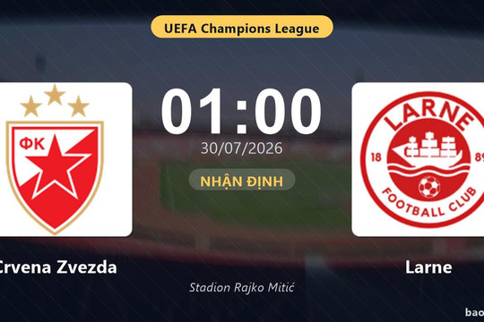 Nhận định Crvena Zvezda vs Larne: đội hình dự kiến