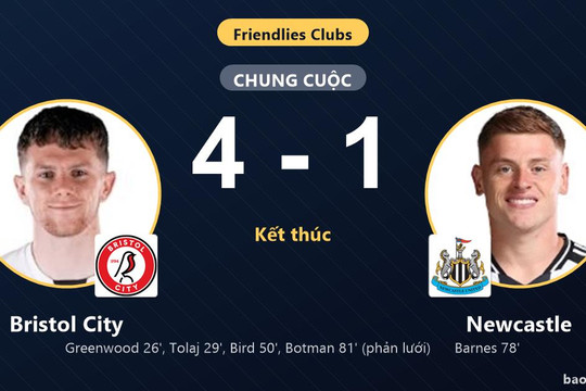 Bristol City 4-1 Newcastle: Bristol City giành chiến thắng