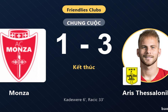 Monza 1-3 Aris Thessalonikis: Aris Thessalonikis giành chiến thắng