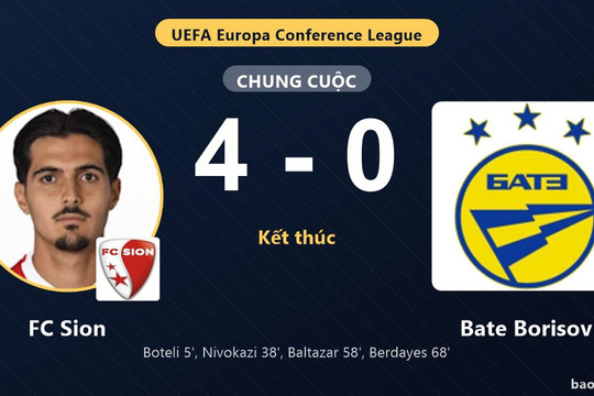 FC Sion 4-0 Bate Borisov: FC Sion giành chiến thắng