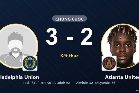 Philadelphia Union 3-2 Atlanta United: Philadelphia Union giành chiến thắng