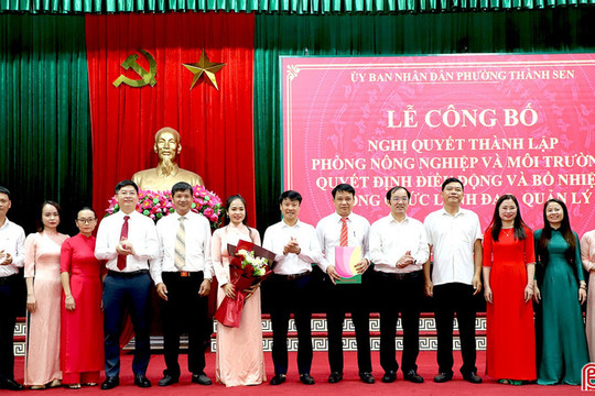Phường Thành Sen công bố quyết định thành lập Phòng Nông nghiệp và Môi trường