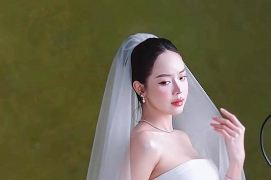 Hoa hậu Quốc tế Thanh Thủy gây chú ý khi xuất hiện trong tạo hình cô dâu tinh khôi