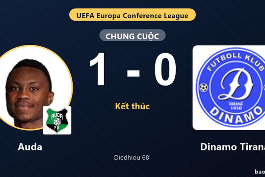 Auda 1-0 Dinamo Tirana: Auda giành chiến thắng