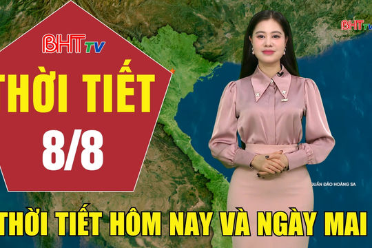Dự báo thời tiết Hà Tĩnh đêm 7/8 ngày 8/8/2026