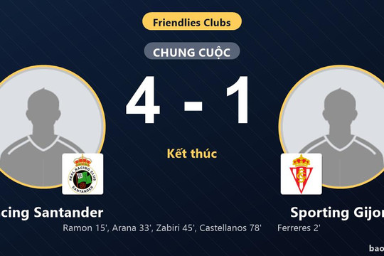 Racing Santander 4-1 Sporting Gijon: Racing Santander giành chiến thắng
