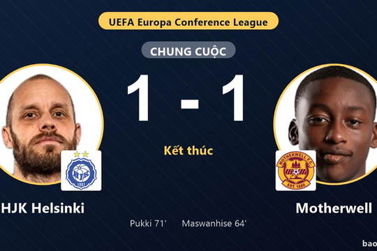 HJK Helsinki 1-1 Motherwell: Hai đội chia điểm