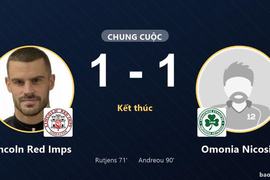 Lincoln Red Imps 1-1 Omonia Nicosia: Hai đội chia điểm