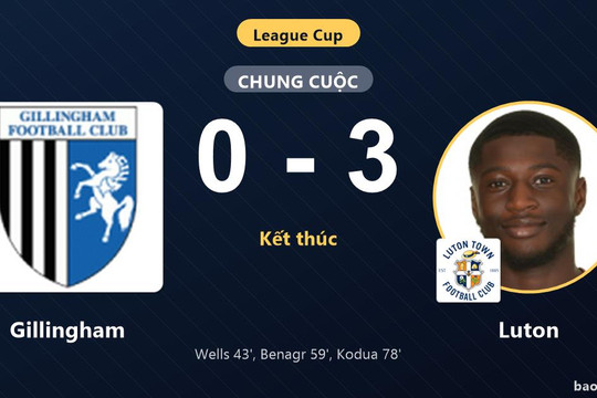 Gillingham 0-3 Luton: Luton giành chiến thắng