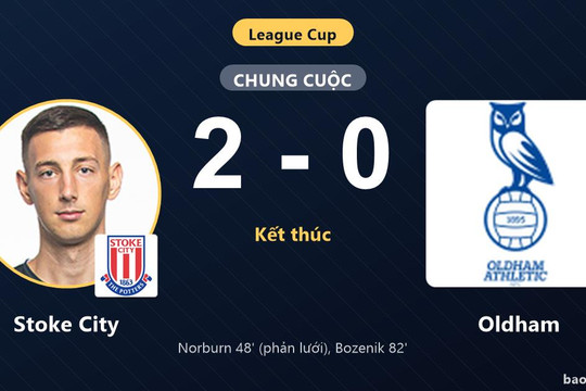 Stoke City 2-0 Oldham: Stoke City giành chiến thắng