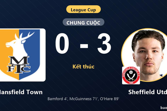 Mansfield Town 0-3 Sheffield Utd: Sheffield Utd giành chiến thắng