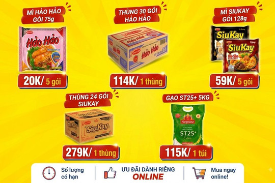 Mẹo mua mì Hảo Hảo, SiuKay và Koreno giảm giá tới 36.000 đồng trên Bách hóa XANH Online