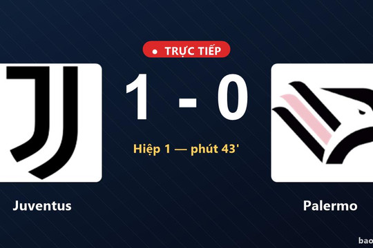 Trực tiếp Juventus vs Palermo: Hết hiệp 1, Juventus dẫn 1-0