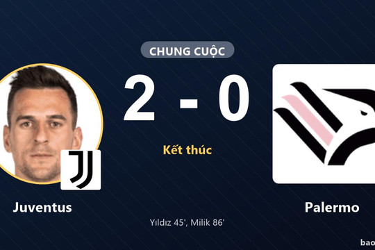 Juventus 2-0 Palermo: Juventus giành chiến thắng