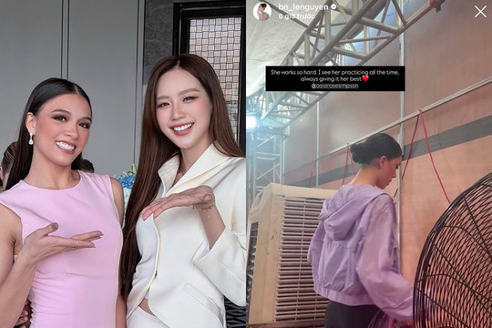 Hoa hậu Bảo Ngọc hé lộ khoảnh khắc miệt mài tập luyện của bạn cùng phòng tại Miss World 2026