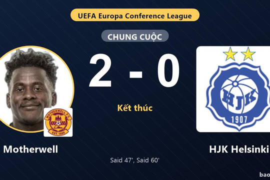 Motherwell 2-0 HJK Helsinki: Motherwell giành chiến thắng