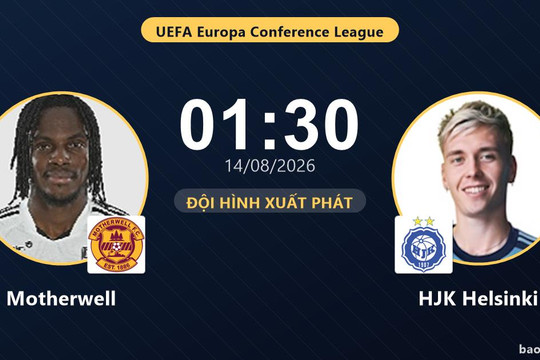 Trực tiếp Motherwell vs HJK Helsinki: Thế trận giằng co, chưa có bàn thắng