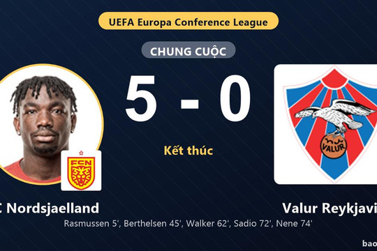 FC Nordsjaelland 5-0 Valur Reykjavik: FC Nordsjaelland giành chiến thắng
