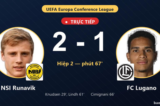 Trực tiếp NSI Runavik vs FC Lugano: FC Lugano rút ngắn cách biệt 2-1