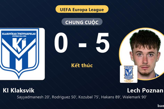 KI Klaksvik 0-5 Lech Poznan: Lech Poznan giành chiến thắng