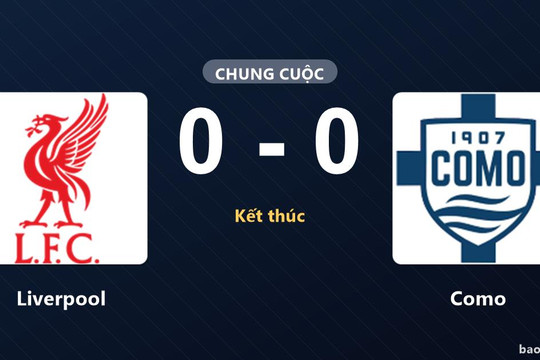 Liverpool 0-0 Como: Hai đội chia điểm