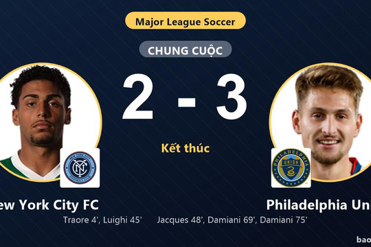 New York City FC 2-3 Philadelphia Union: Philadelphia Union giành chiến thắng
