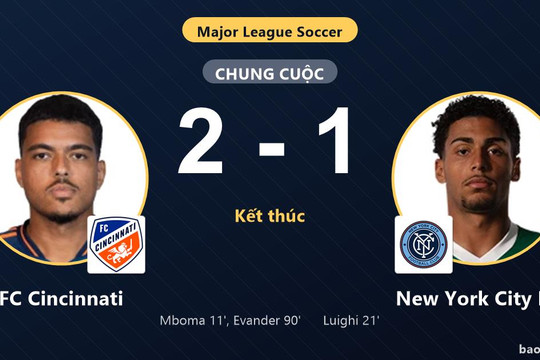 FC Cincinnati 2-1 New York City FC: FC Cincinnati giành chiến thắng