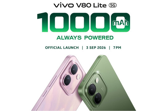 Mẫu điện thoại vivo V80 Lite 5G trang bị viên pin 10000 mAh chính thức ra mắt vào ngày 3/9