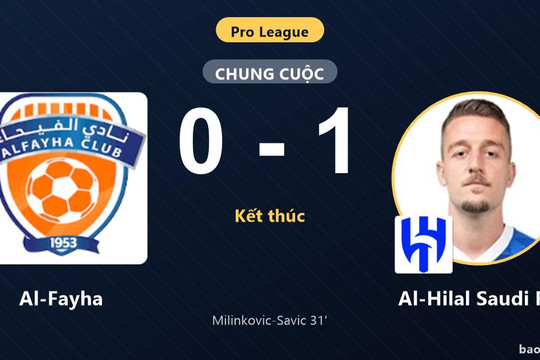 Al-Fayha 0-1 Al-Hilal Saudi FC: Al-Hilal Saudi FC giành chiến thắng