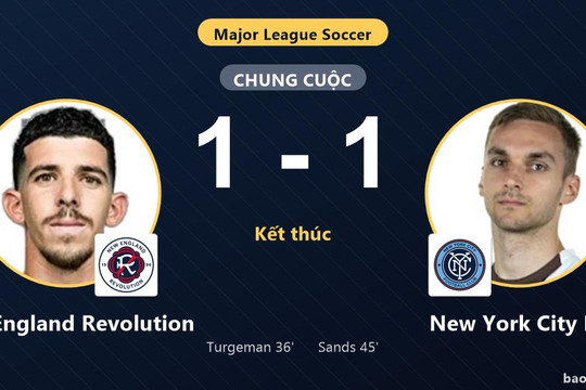 New England Revolution 1-1 New York City FC: Hai đội chia điểm