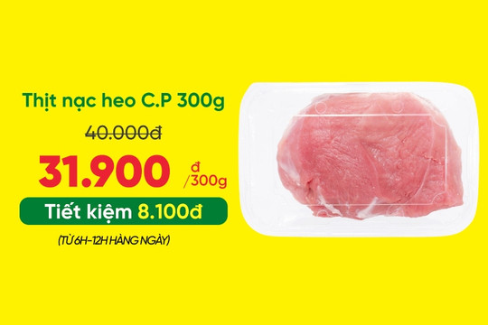 Mẹo săn khay thịt nạc heo C.P 300g tươi sạch giá 31.900 đồng tại Bách hóa XANH Online
