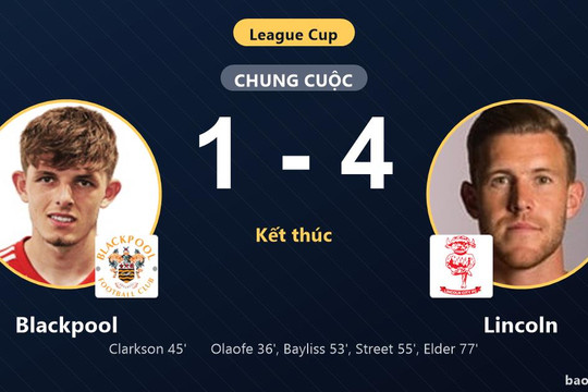 Blackpool 1-4 Lincoln: Lincoln giành chiến thắng