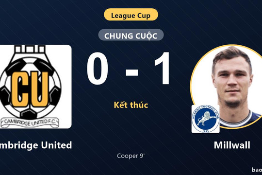 Cambridge United 0-1 Millwall: Millwall giành chiến thắng