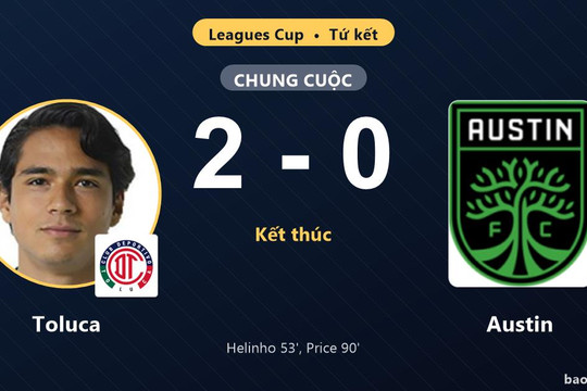 Toluca 2-0 Austin: Toluca giành chiến thắng