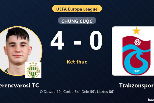 Ferencvarosi TC 4-0 Trabzonspor: Ferencvarosi TC giành chiến thắng
