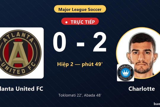 Trực tiếp Atlanta United FC vs Charlotte: Charlotte nhân đôi cách biệt