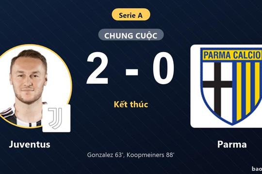 Juventus 2-0 Parma: Juventus giành chiến thắng