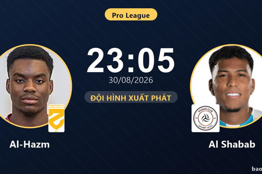 Trực tiếp Al-Hazm vs Al Shabab: Đội hình xuất phát