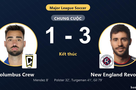 Columbus Crew 1-3 New England Revolution: New England Revolution giành chiến thắng