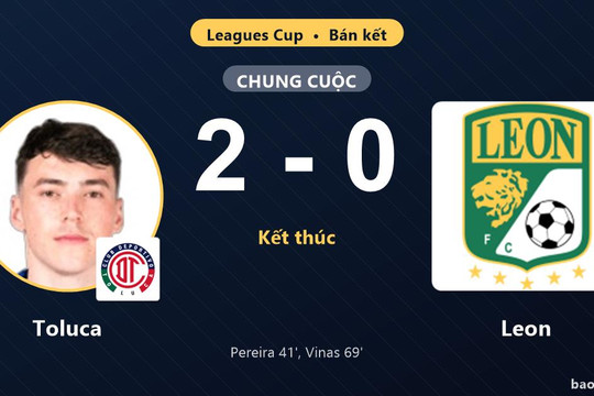 Toluca 2-0 Leon: Toluca giành chiến thắng