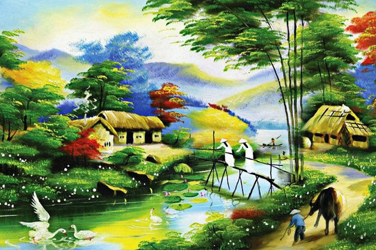 Sắc màu quê hương trong mắt trẻ thơ