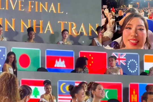 Phương Oanh vỡ òa chúc mừng Lê Nguyễn Bảo Ngọc lọt Top 6 Miss World 2026 tại đêm chung kết