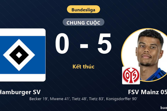 Hamburger SV 0-5 FSV Mainz 05: FSV Mainz 05 giành chiến thắng